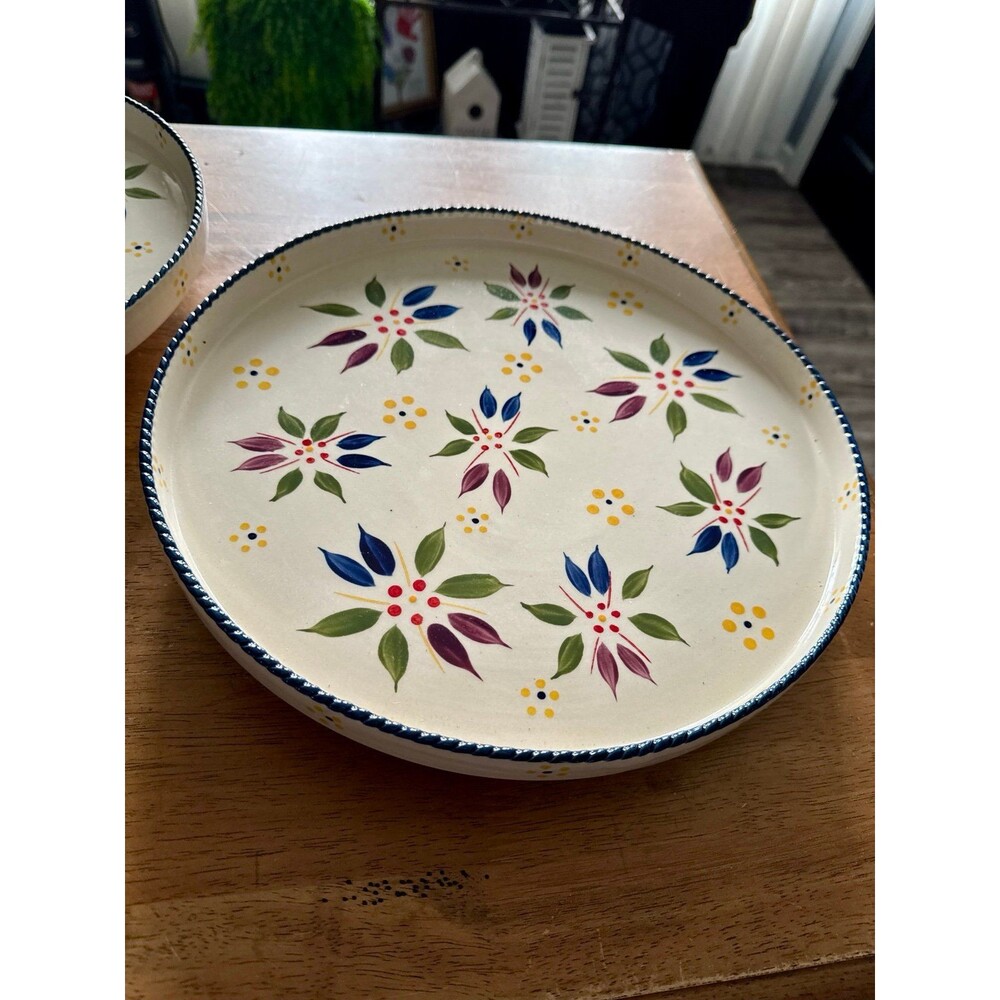 Temptations ceramic lazy Susan w/ a lip the "Old World Confetti" pattern 13”